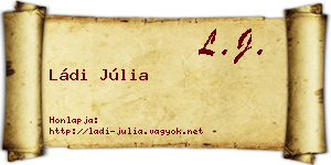 Ládi Júlia névjegykártya
